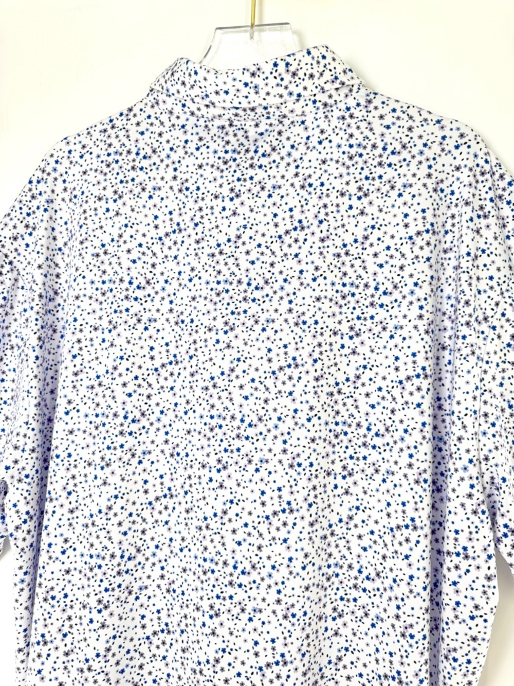 Tailor Byrd Ditsy Floral Performance Polo Golf Shirt White Blue Men's  Size XL - Picture 14 of 17